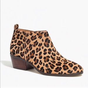NWT J.Crew Sawwyer Calf Hair Leopard Bootie Sz 6.5